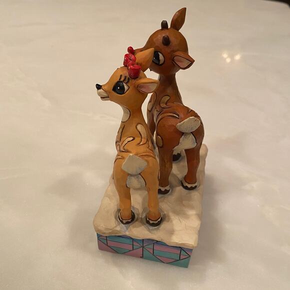 Jim Shore Rudolph & Clarice Together Reindeer Figurine Light Up Nose 4034894 - Picture 4 of 7